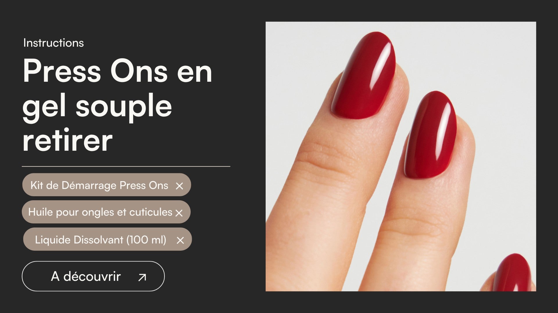 Press Ons en gel souple Retirer - Doonails France