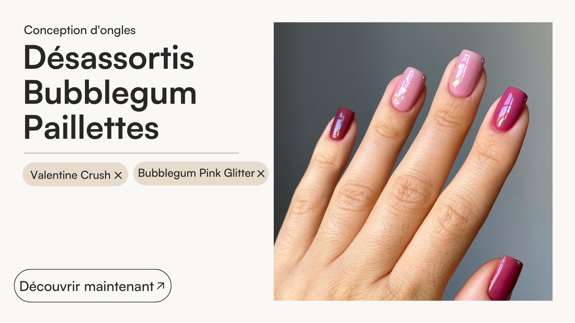 Désassorti Bubblegum Paillettes - Doonails France