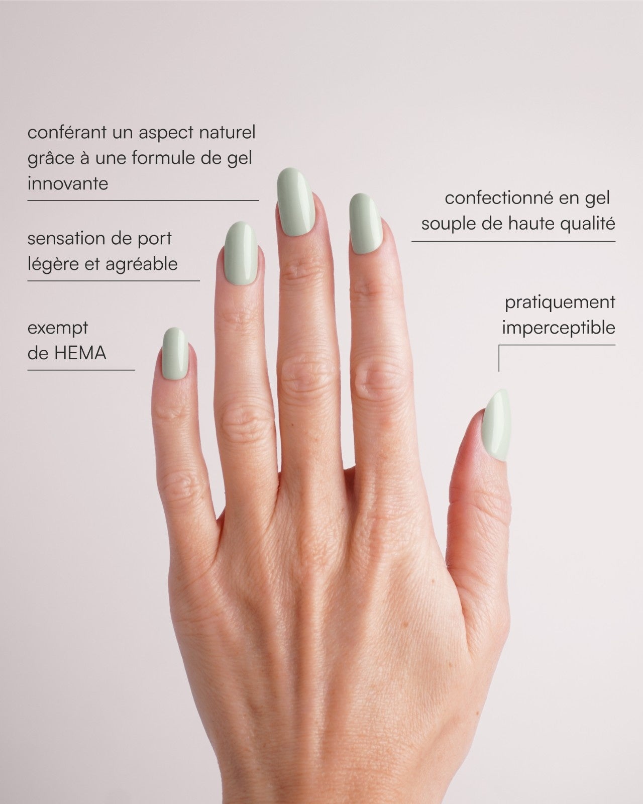 Press Ons en gel souple Cute Cucumber Moyenne Arrondie - Doonails France