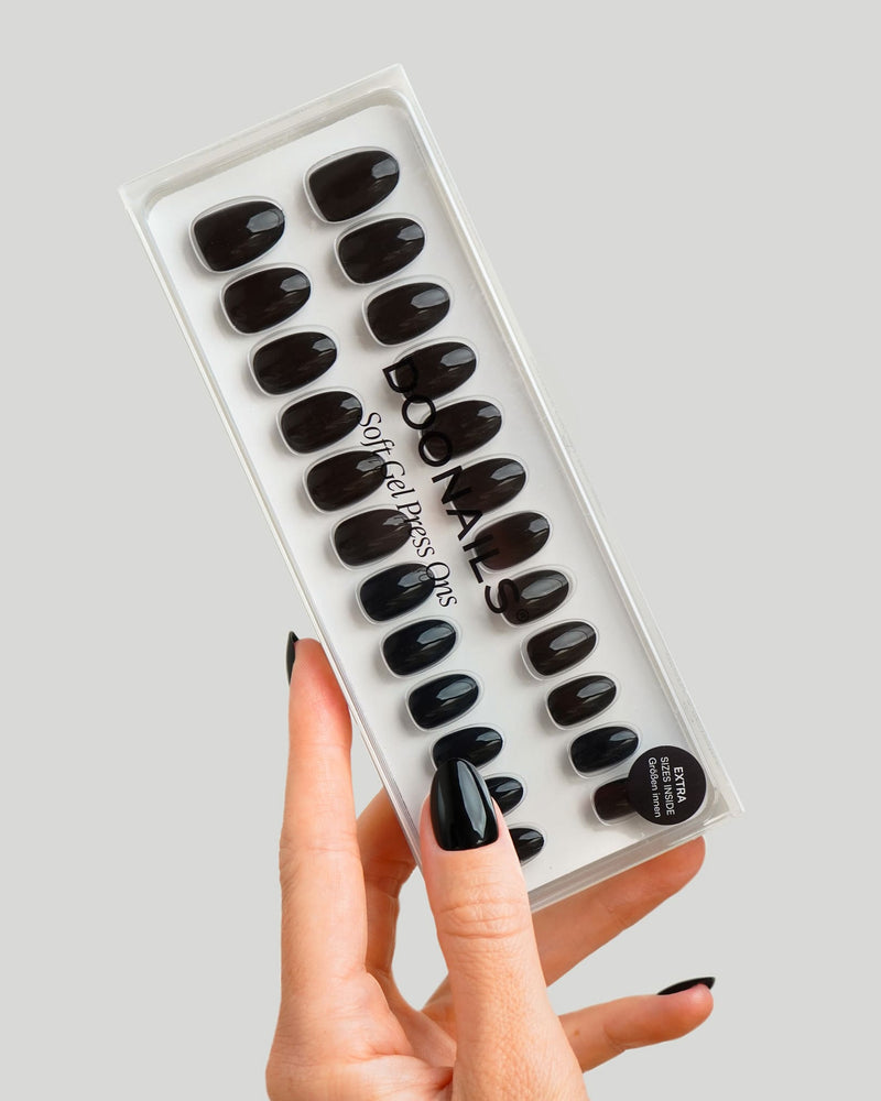 Dark Dream Courte Arrondie Press On en Gel Souple