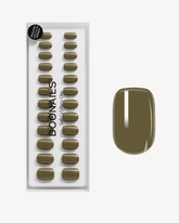 Press Ons en gel souple Moss Green Courte CarréDoonails