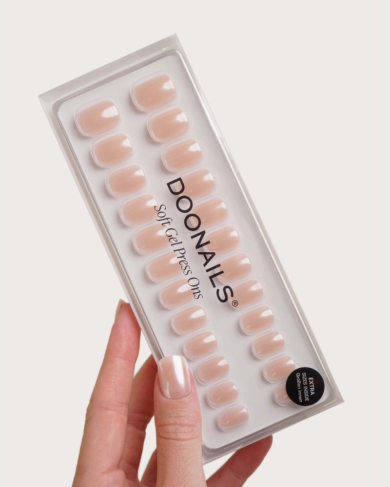 Prosecco Extra Courte Carré Press On en Gel Souple