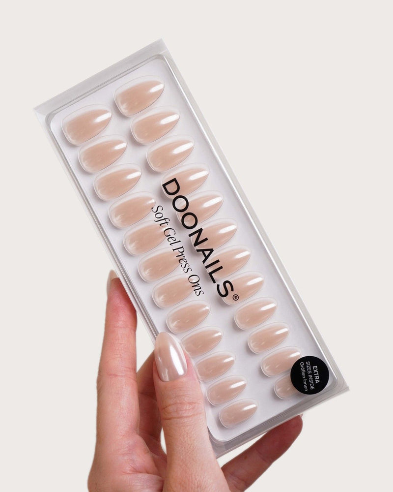 Prosecco Courte Amande Press On en Gel Souple
