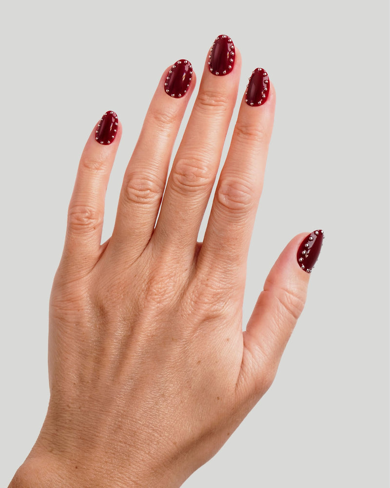 Rock It Red Courte Arrondie Press On en Gel Souple