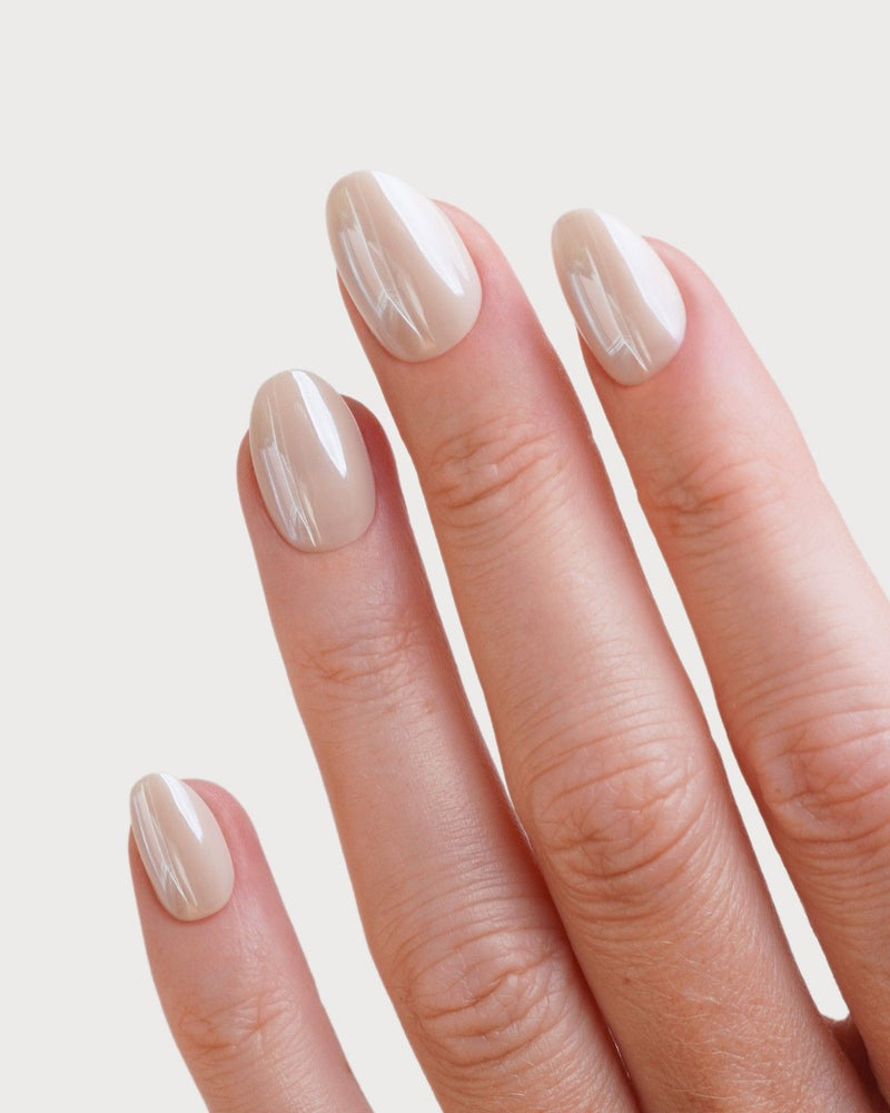 Toffee Courte Arrondie Press On en Gel Souple