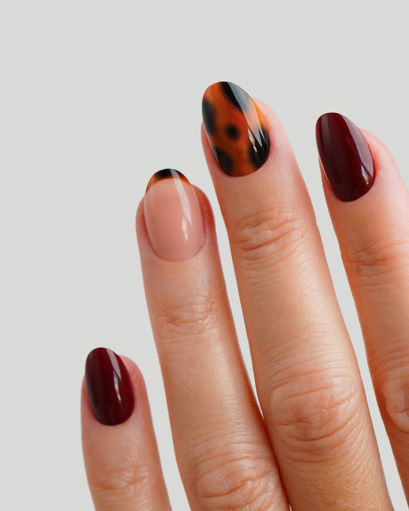 Leo Love Courte Arrondie Press On en Gel Souple