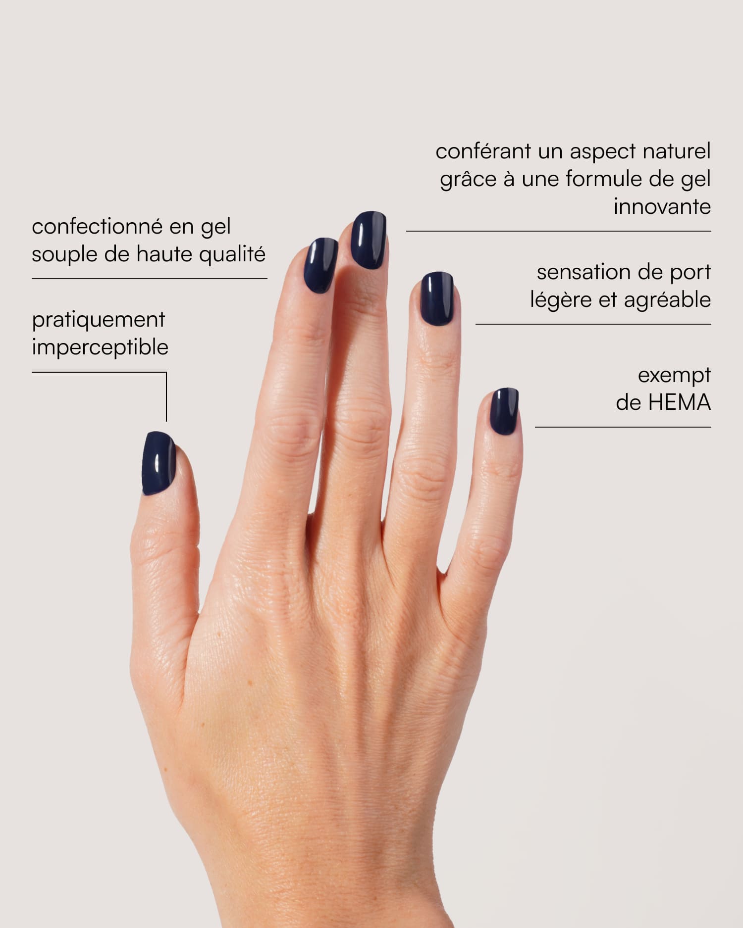 Press Ons en gel souple Ocean Extra Courte Carré - Doonails France