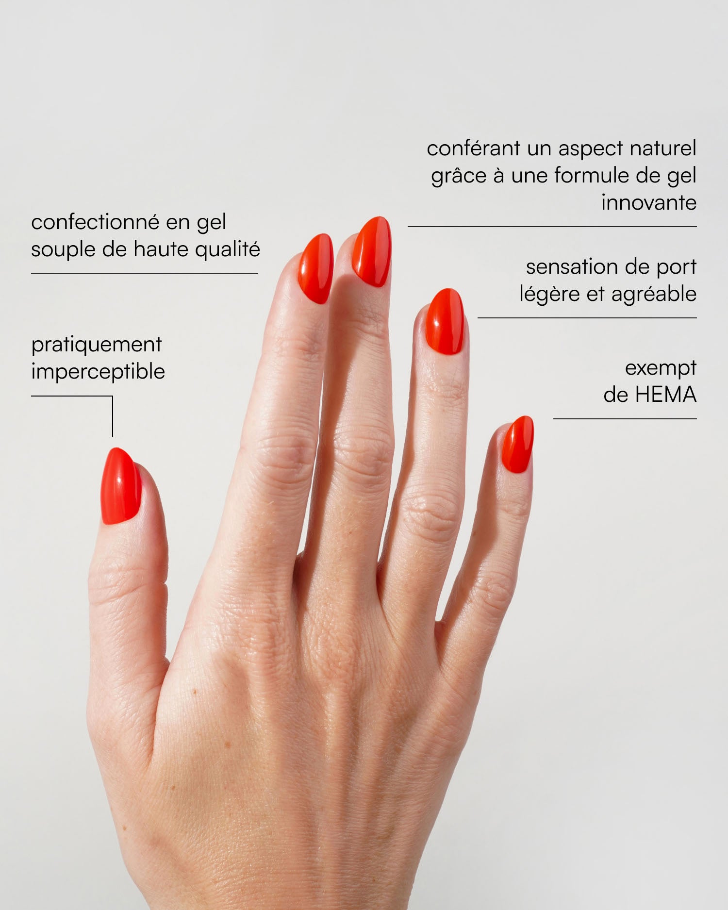 Press Ons en gel souple On Fire Courte Arrondie - Doonails France