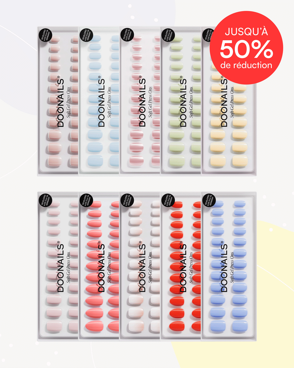 Pack Recharge Mix & Match - Press ons en gel soupleDoonails