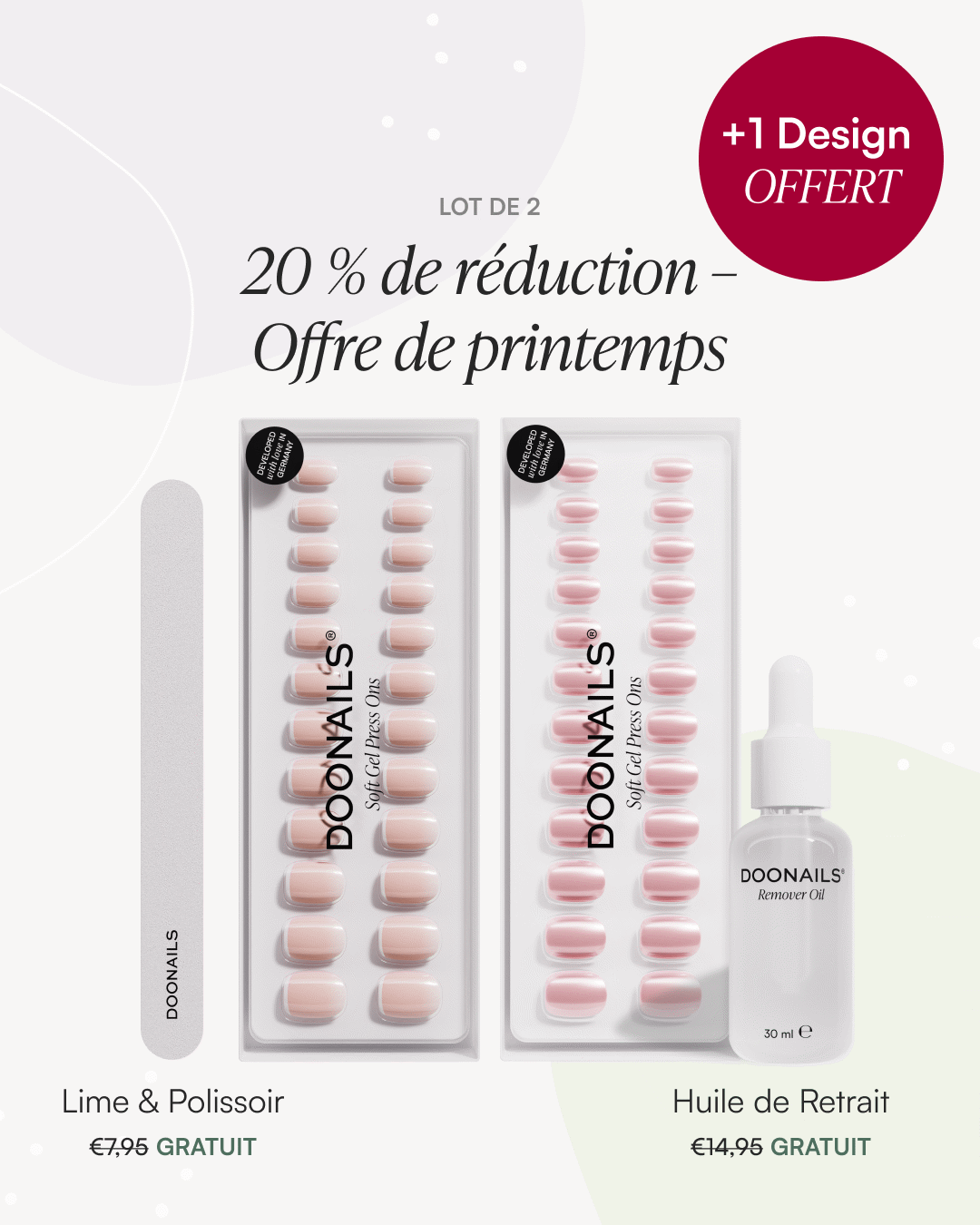 Kit de démarrage Printemps – Press Ons en gel soupleDoonails