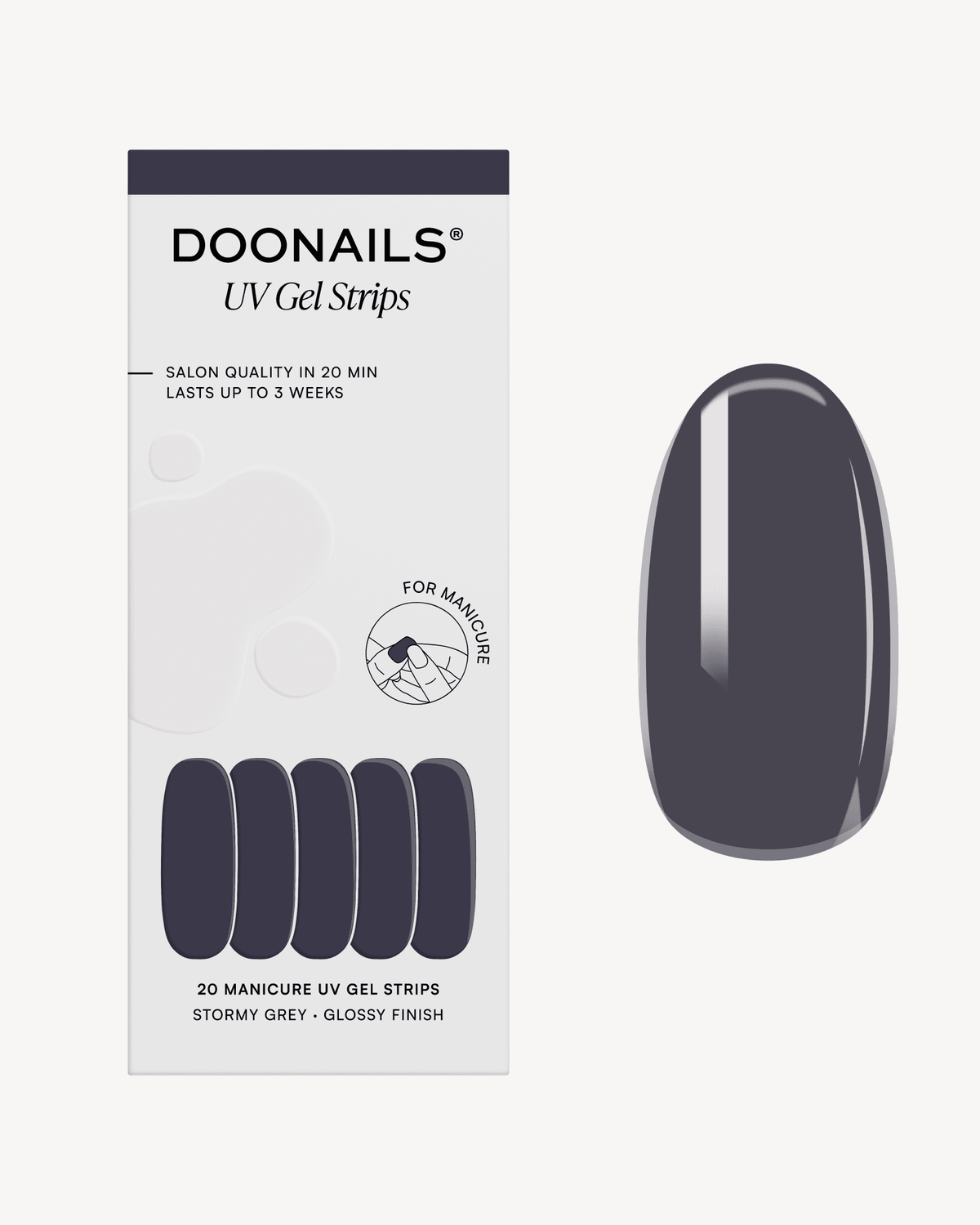 Stormy Grey Bandes en Gel - Doonails FranceDoonails