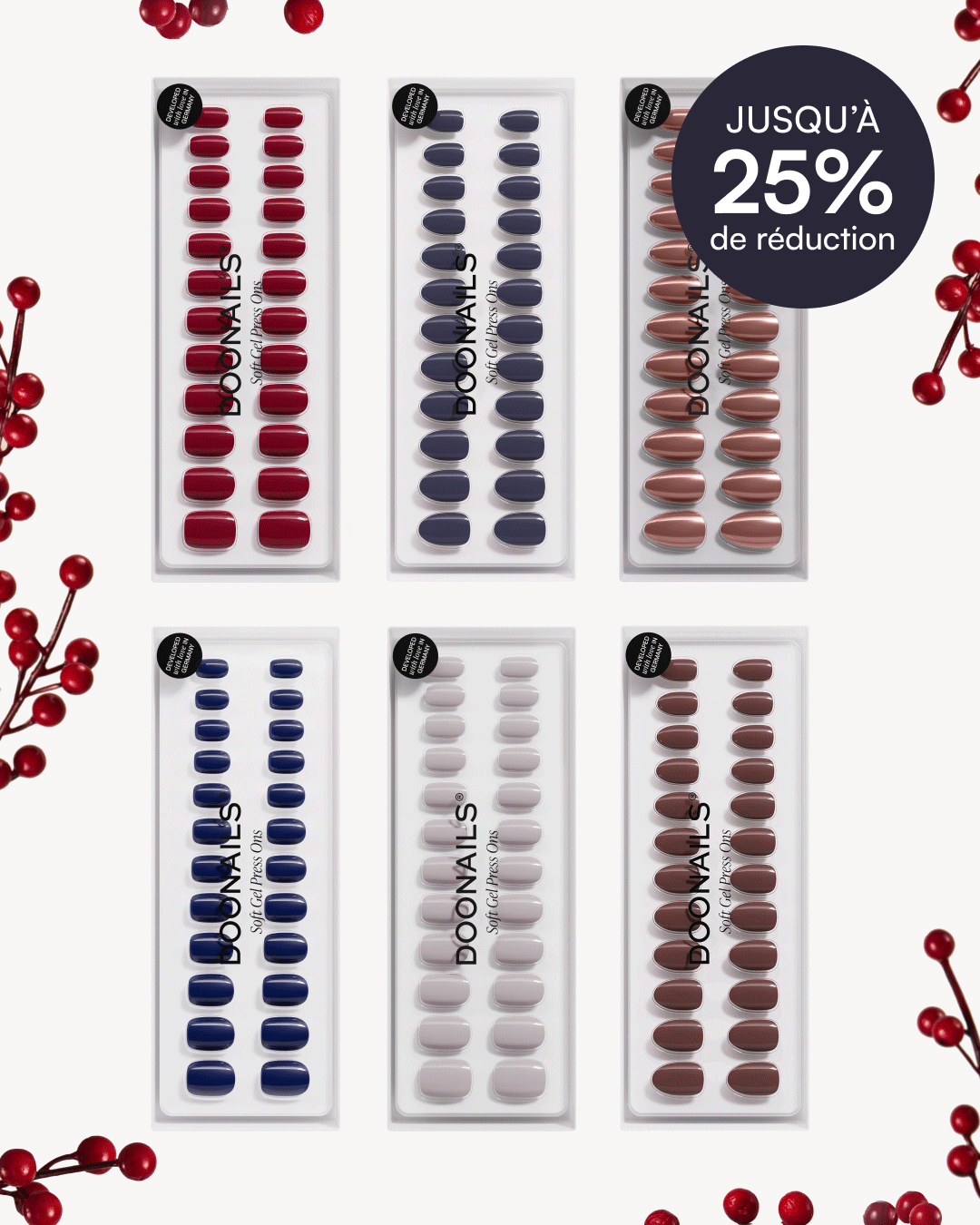 Paquet d'économies de couleurs - Press ons en gel soupleDoonails