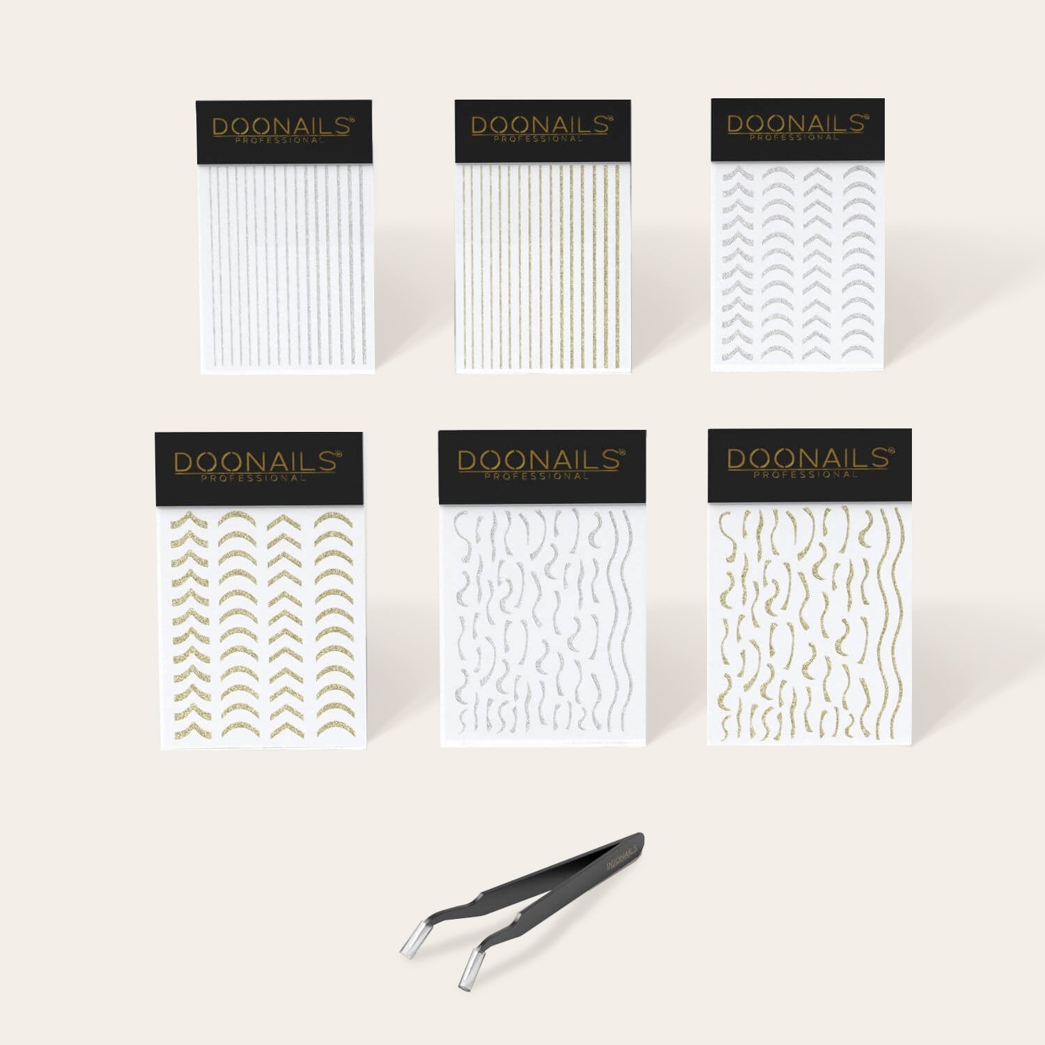 Paquet d'autocollants nail art (+ Pince à épiler gratuite)