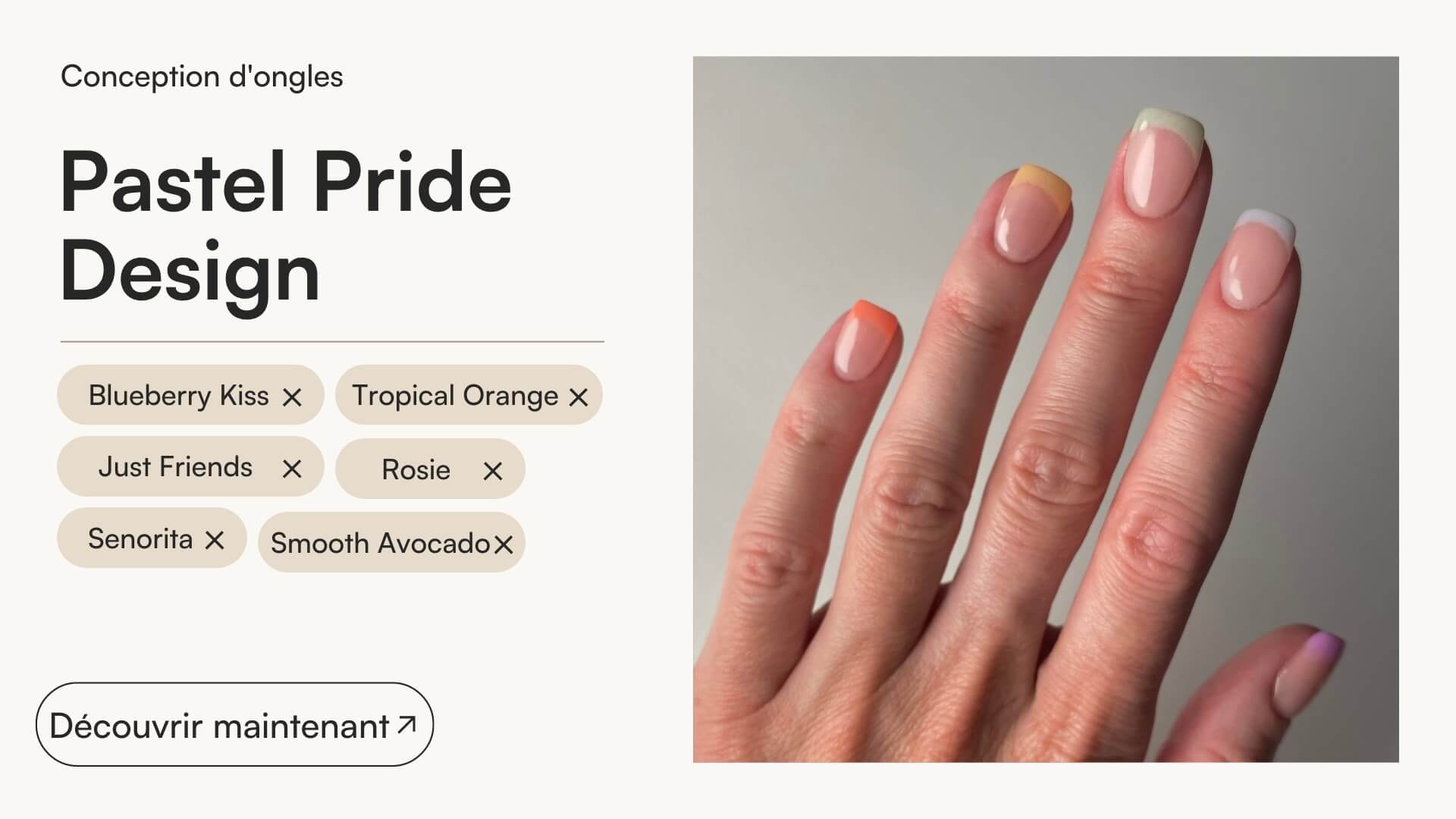French manucure Arc-en-ciel Pastel - Doonails France