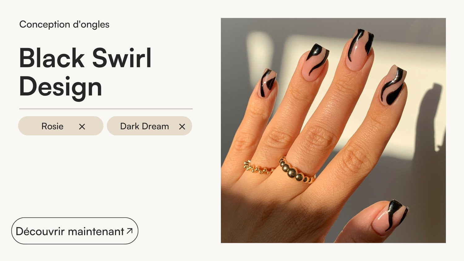 Black Swirl Design - Doonails France
