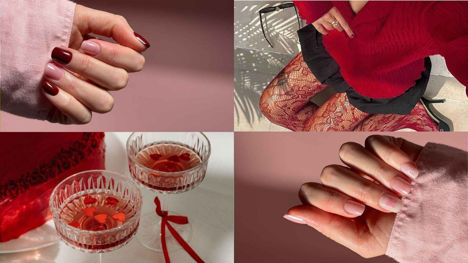 Ongles de Saint‑Valentin : designs romantiques mix & match