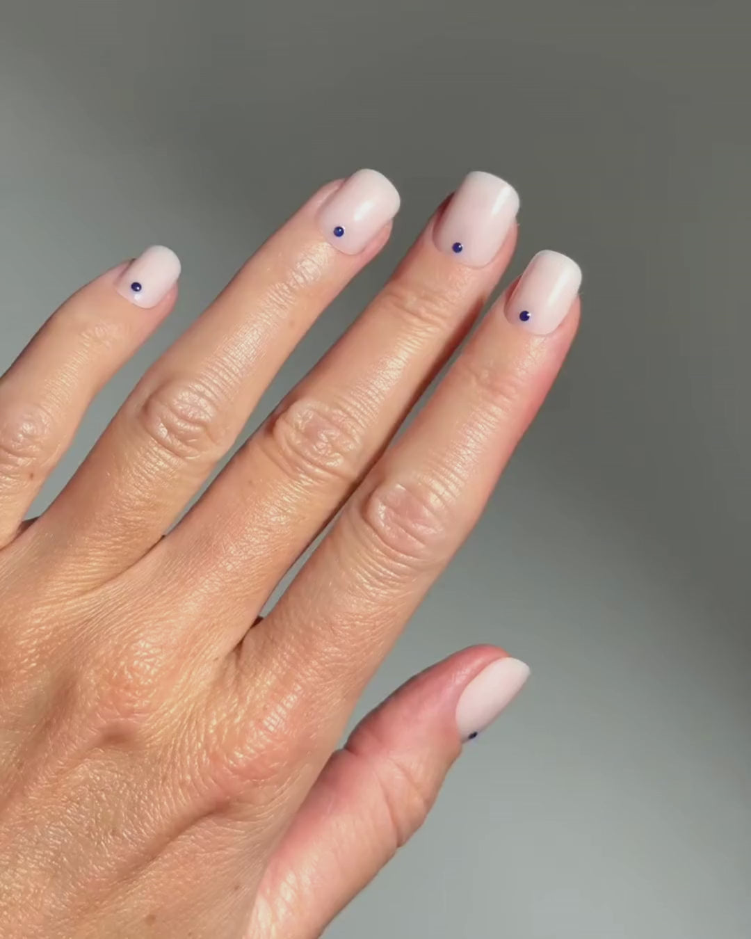 Blue Dots Extra Courte Carré Press On en Gel Souple