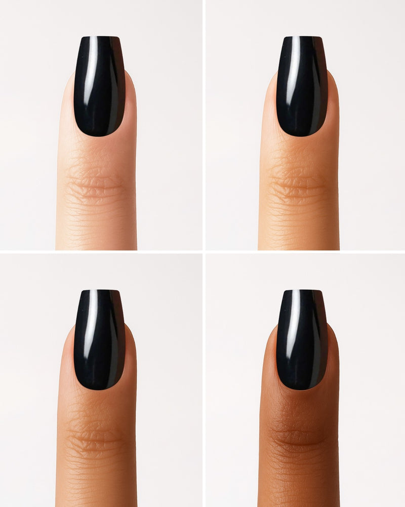 Press Ons en gel souple Dark Dream Courte Ballerine - Doonails France