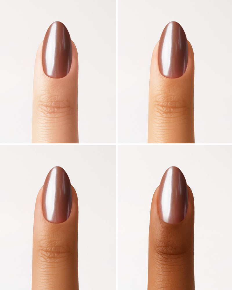 Press Ons en gel souple Glazed Chocolate Courte Amande - Doonails France