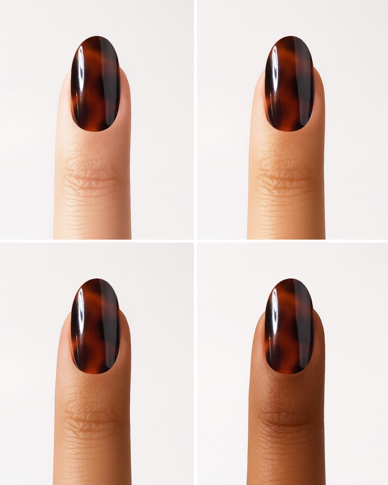 Press Ons en gel souple Mosaic Amber Moyenne Arrondie - Doonails France