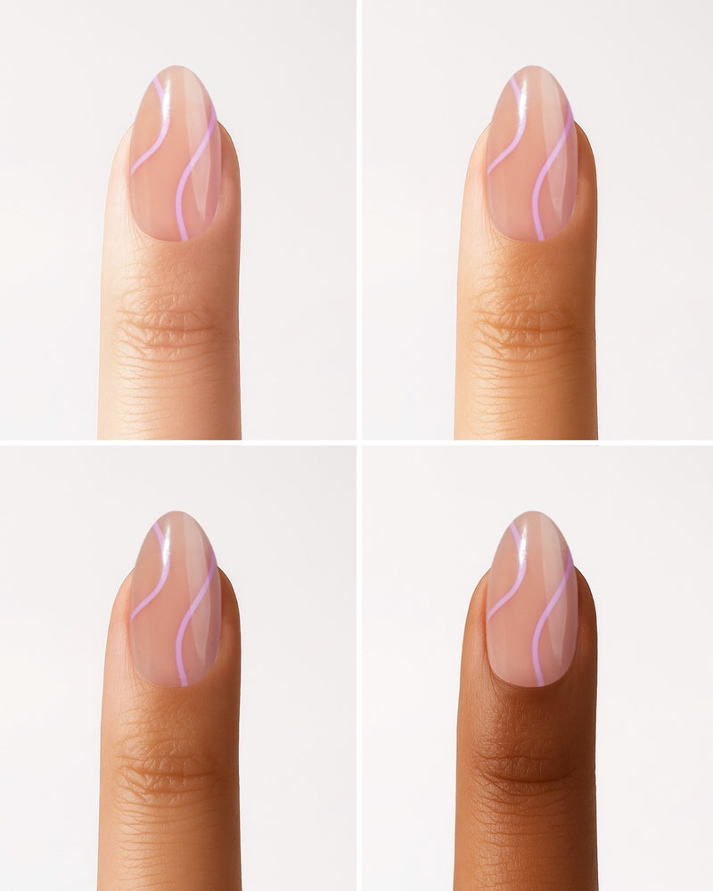 Press Ons en gel souple Pastel Swirl Courte Amande - Doonails France