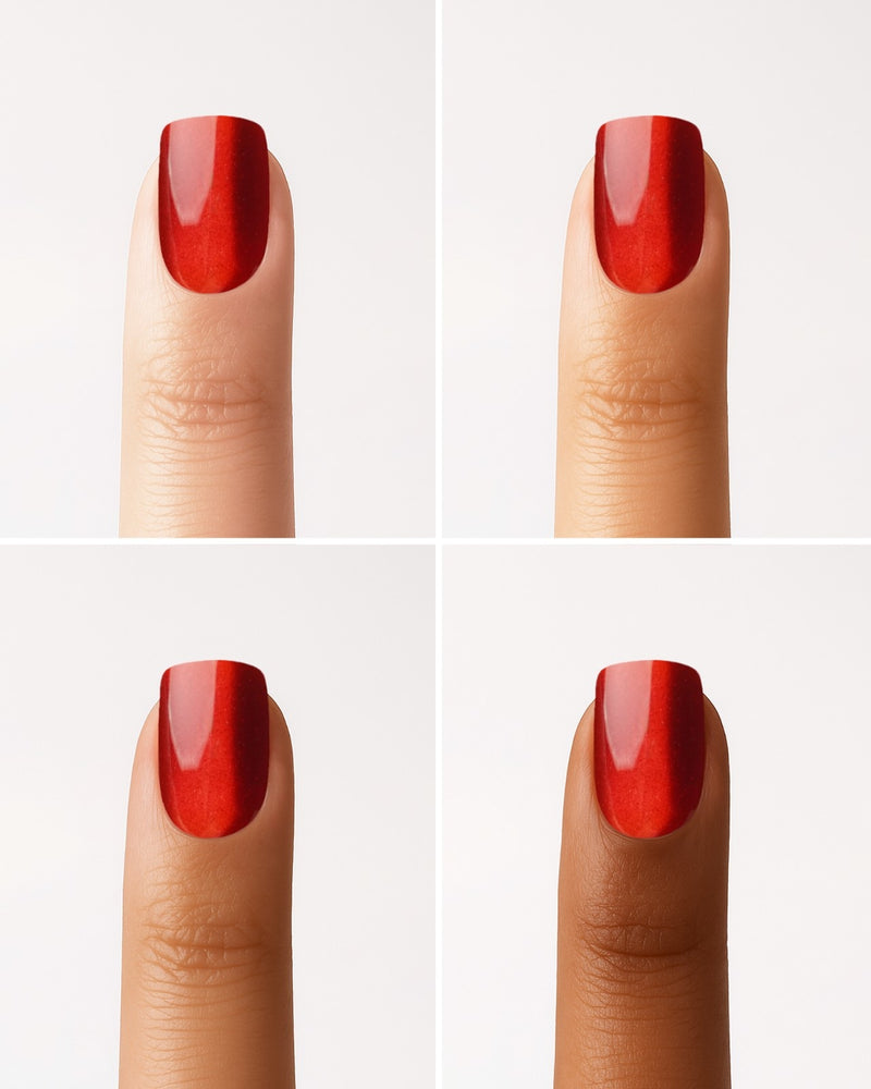 Press Ons en gel souple Red Cat Eye Extra Courte Carré - Doonails France