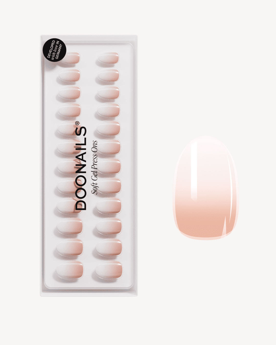 Babyboomer Courte Arrondie Press On en Gel Souple