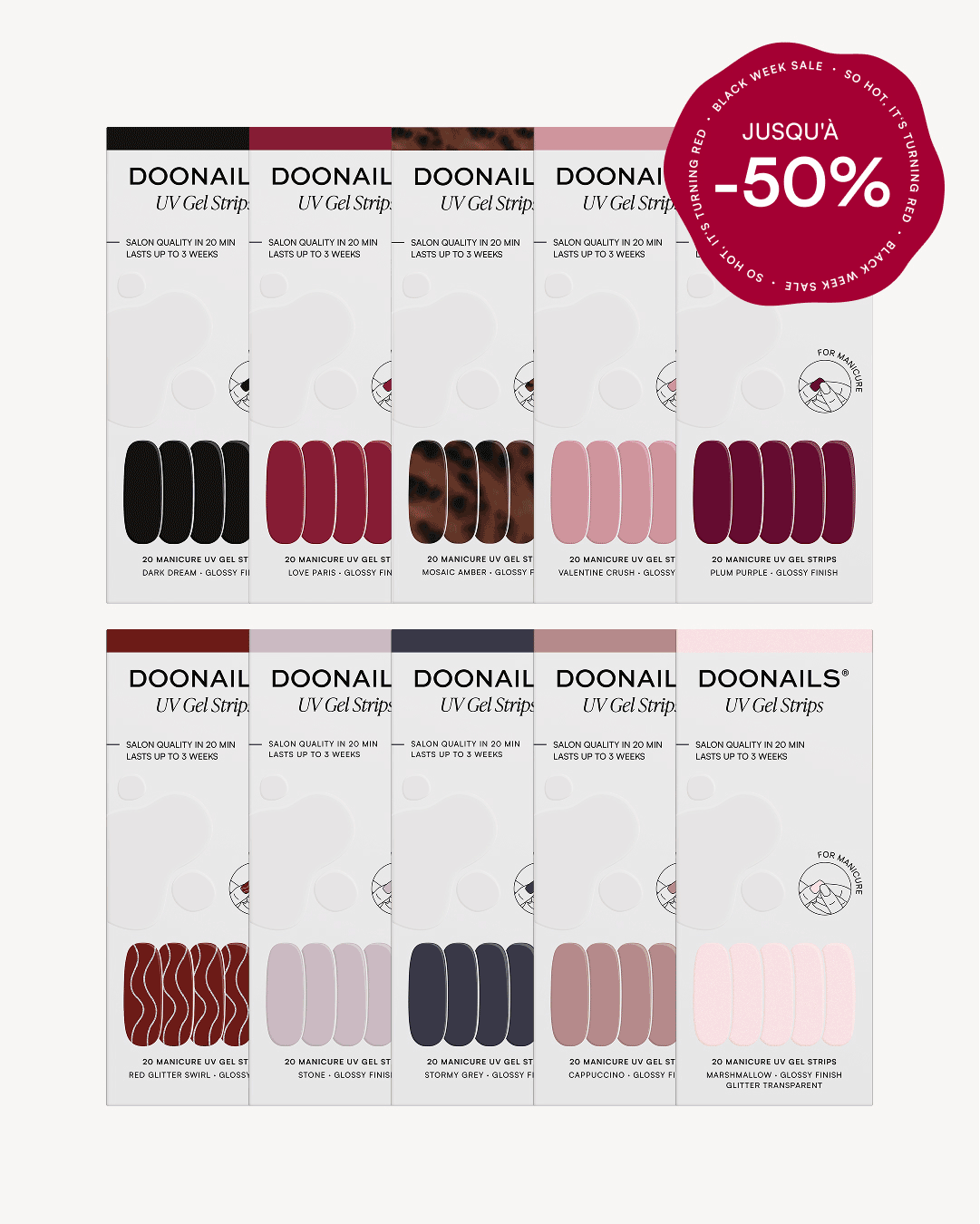 Paquet d'économies de couleurs - Bandes en GelDoonails