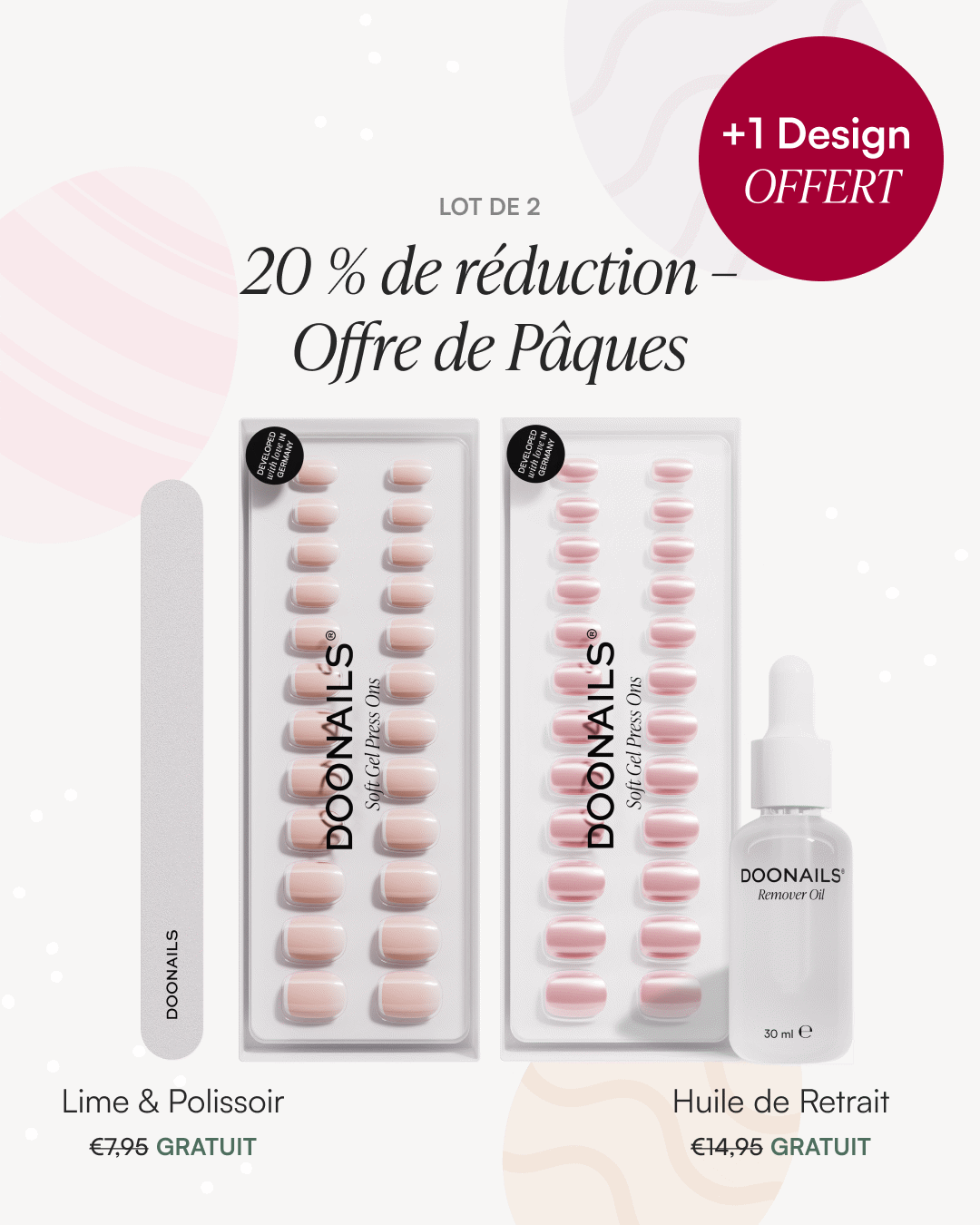 Kit de démarrage Pâques – Press Ons en gel souple