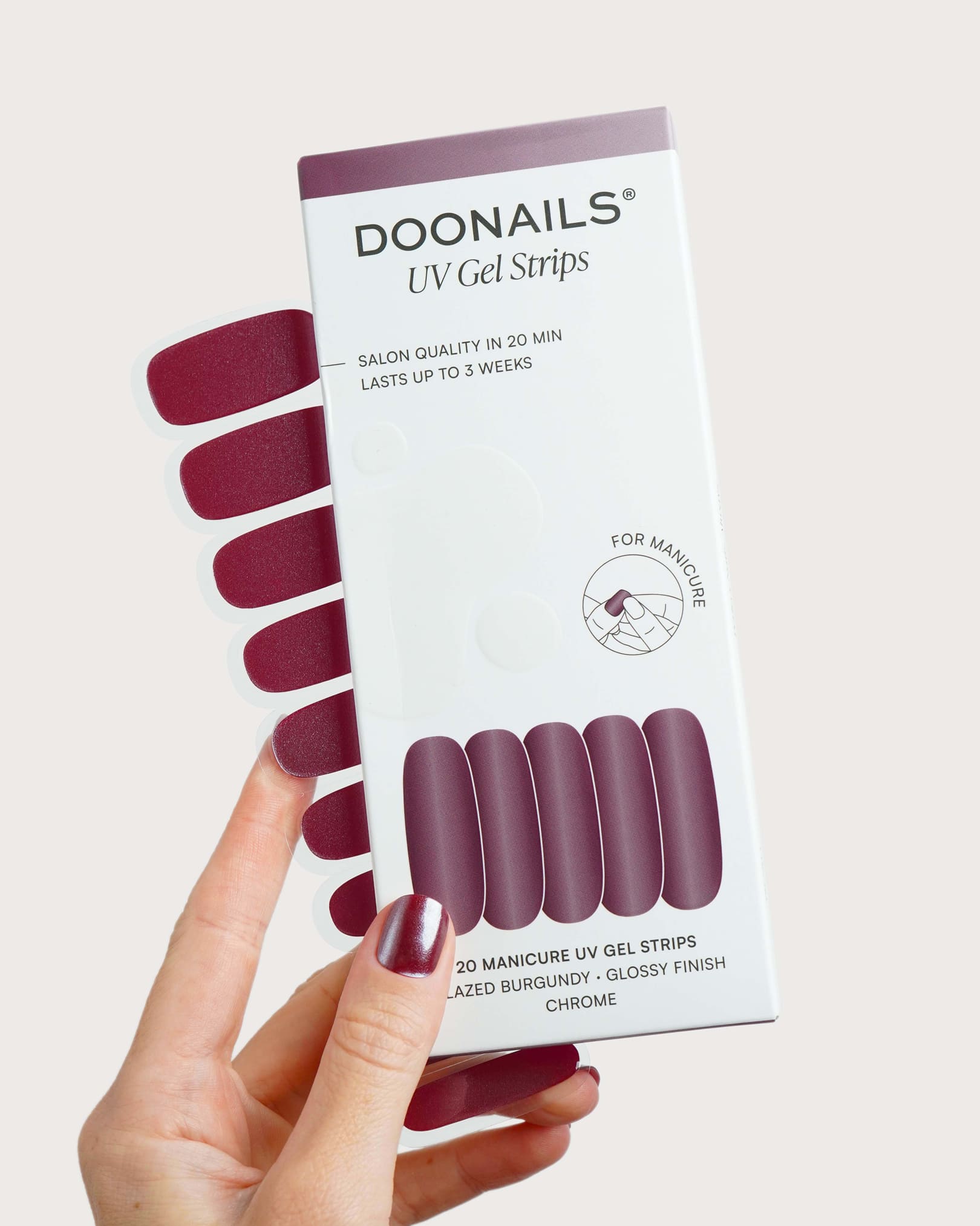 Glazed Burgundy Bandes en Gel UV