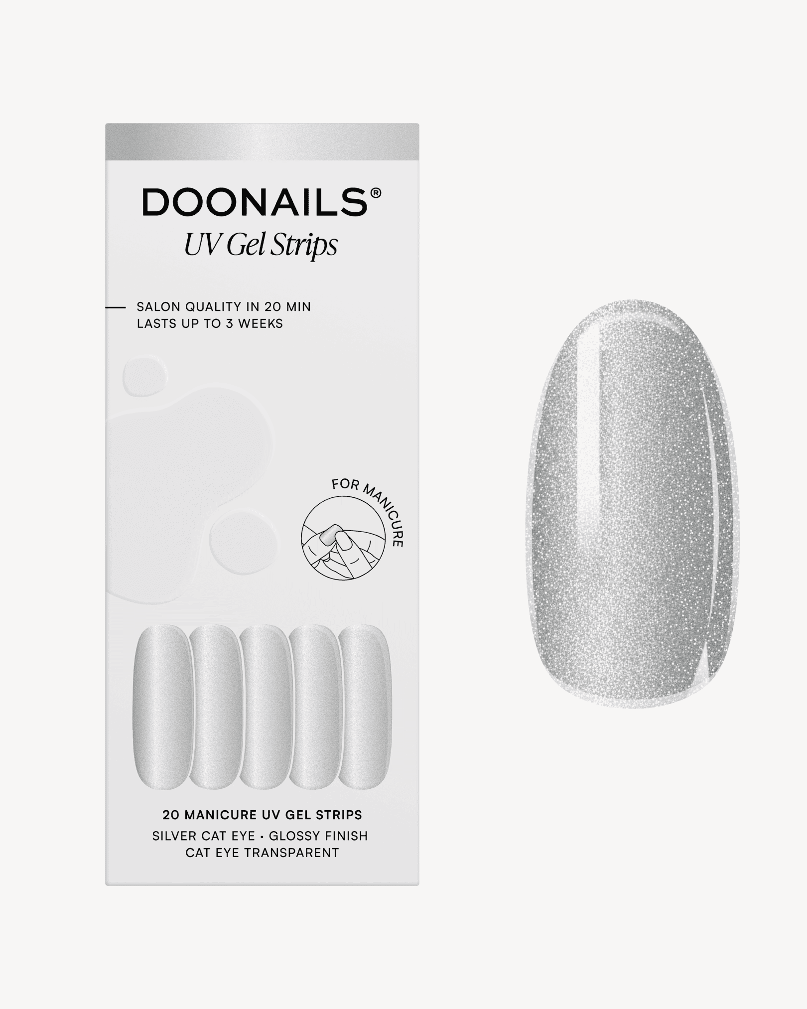 Silver Cat Eye Bandes en Gel