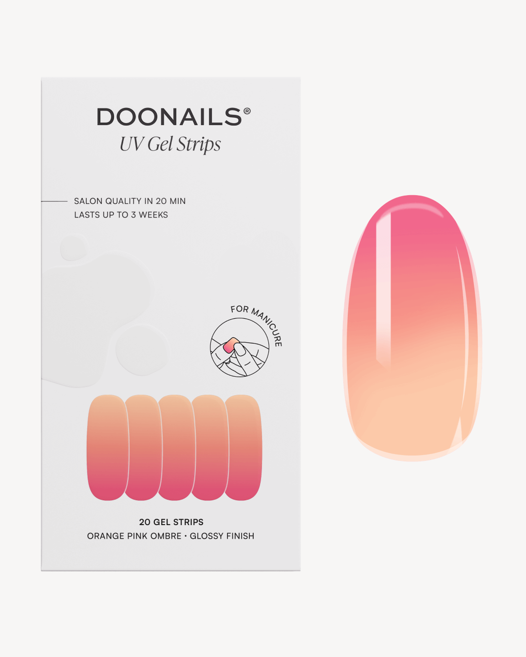 Orange Pink Ombre Bandes en Gel UV