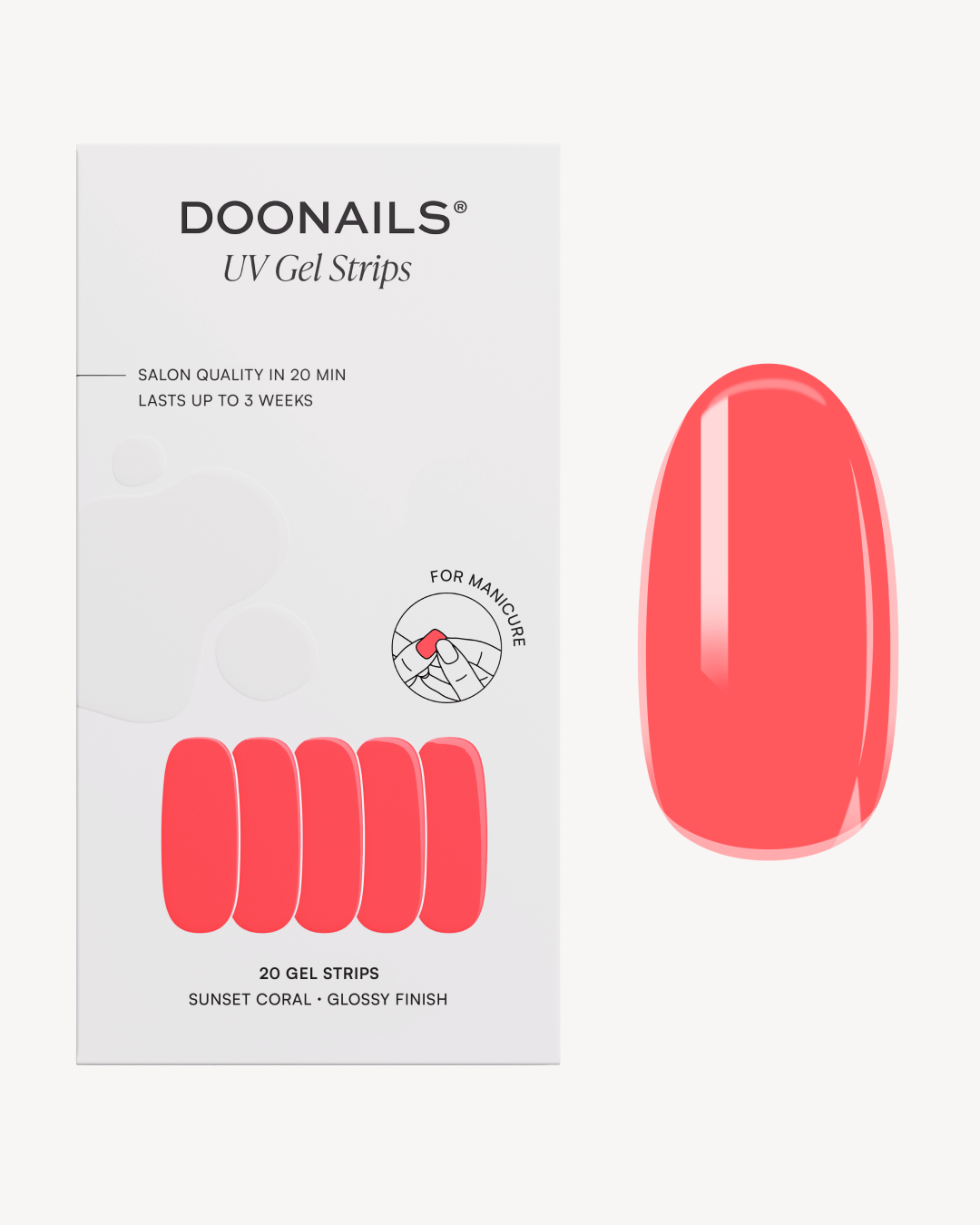 Sunset Coral Bandes en Gel - Doonails France