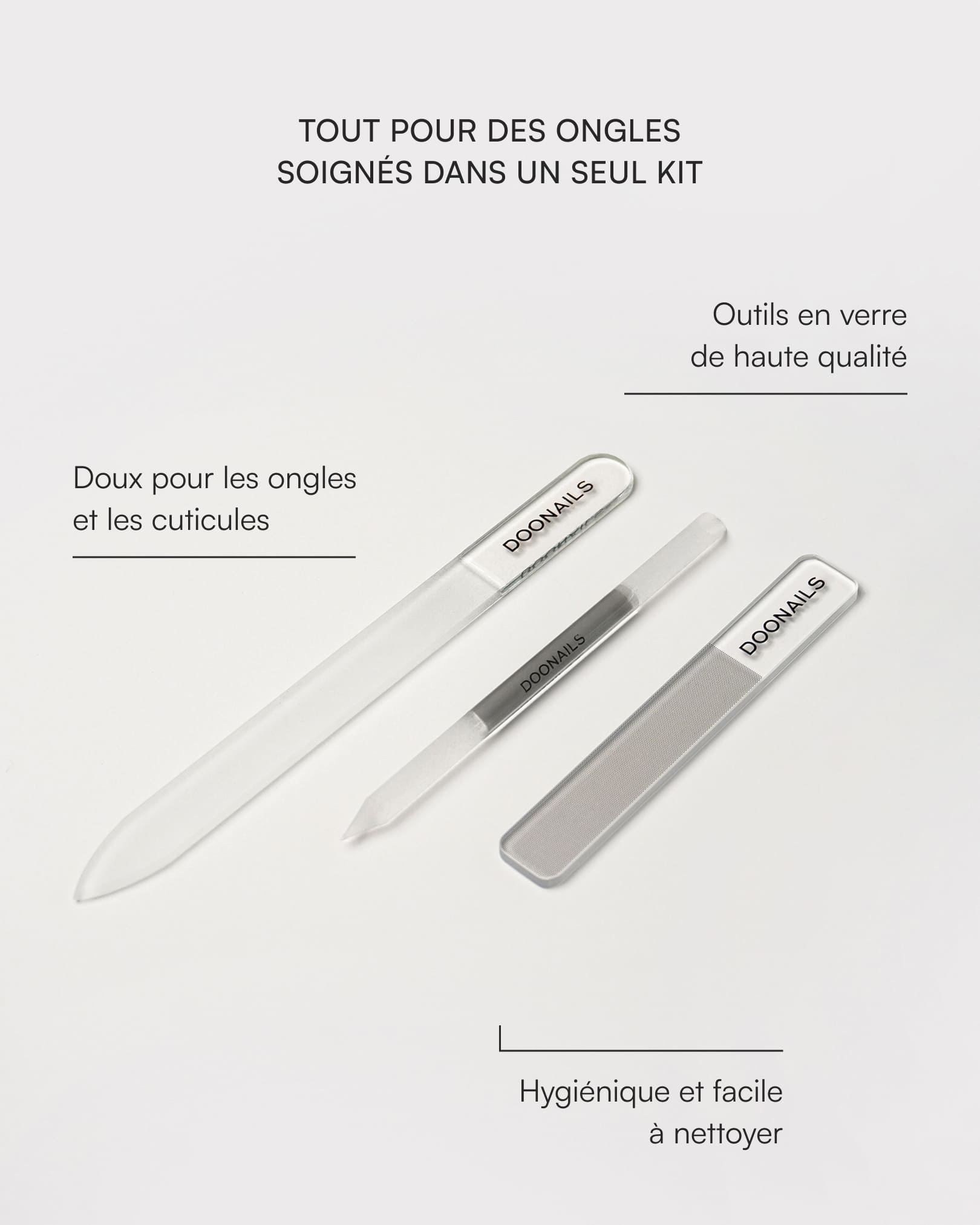 Kit d'outils en verre