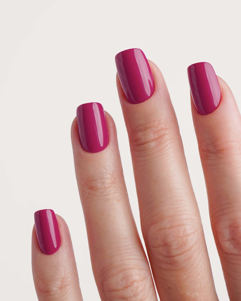 Press Ons en gel souple Acai Berry Courte Carré - Doonails France