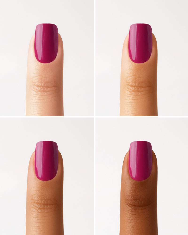 Press Ons en gel souple Acai Berry Courte Carré - Doonails France