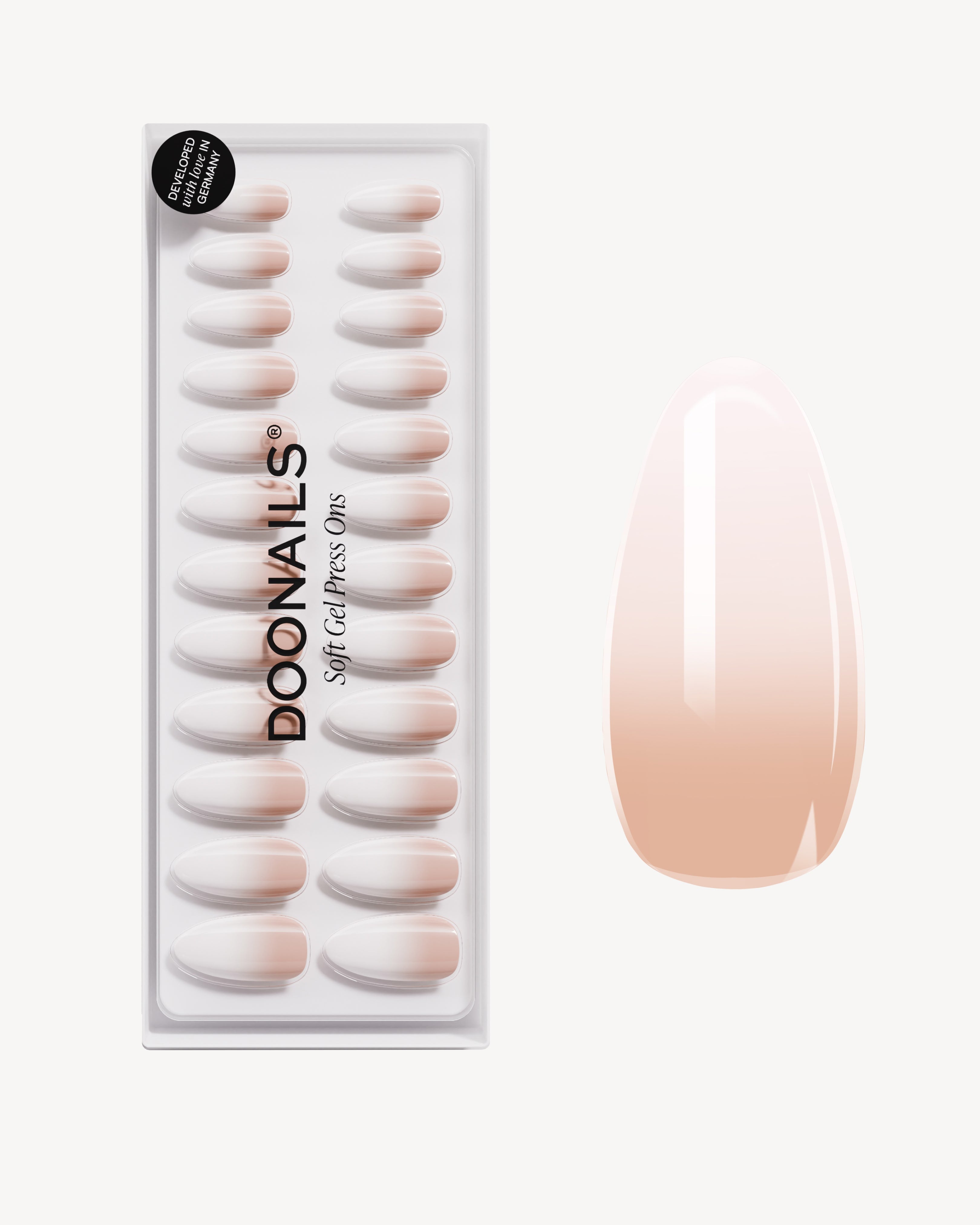 Babyboomer Moyenne Amande Press Ons en Gel Souple