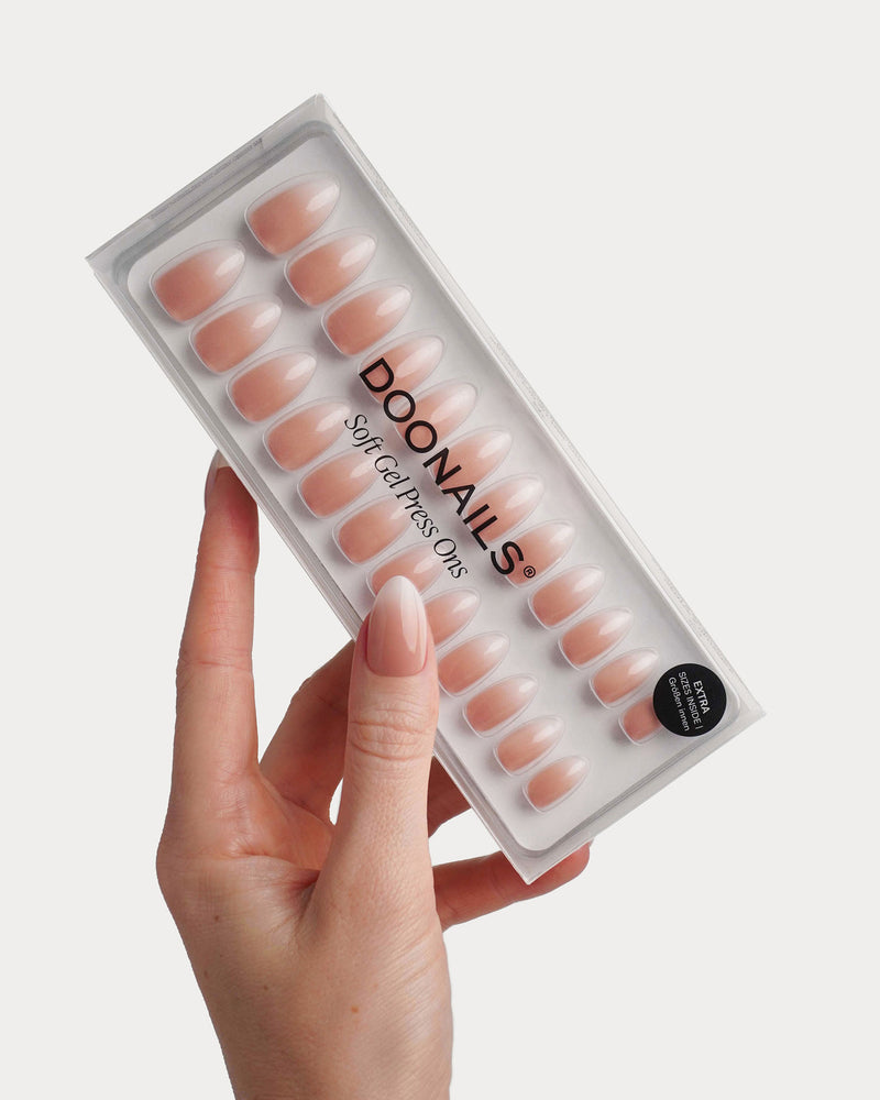 Babyboomer Courte Amande Press On en Gel Souple