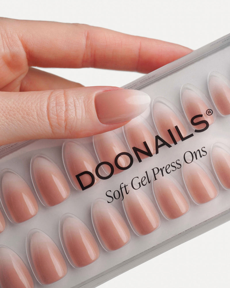 Babyboomer Courte Amande Press On en Gel Souple