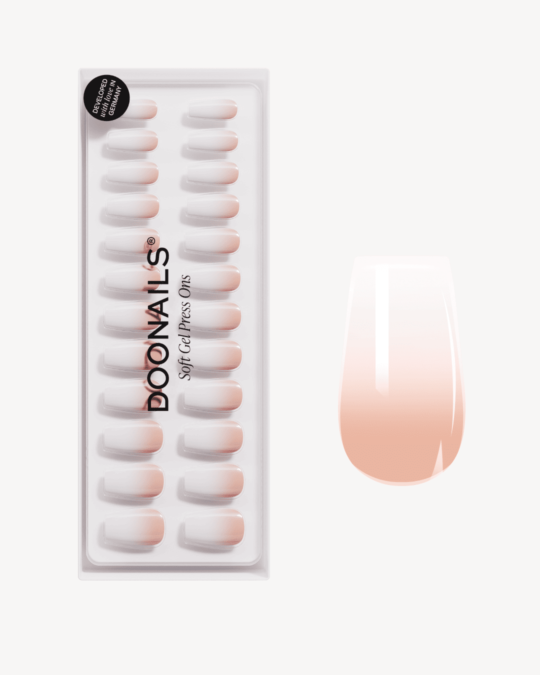 Babyboomer Courte Ballerine Press Ons en Gel Souple