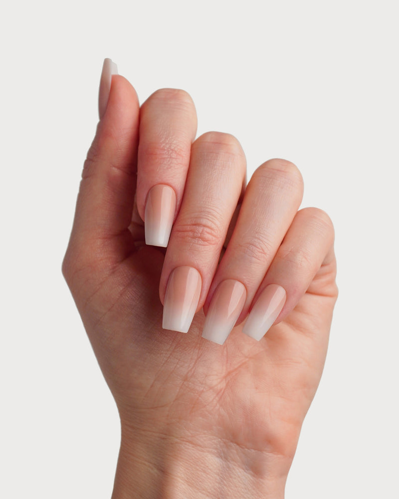 Babyboomer Courte Ballerine Press Ons en Gel Souple