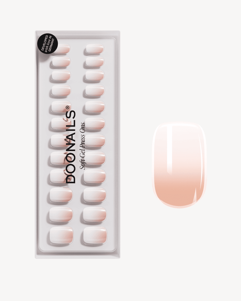 Babyboomer Courte Carré Press On en Gel Souple