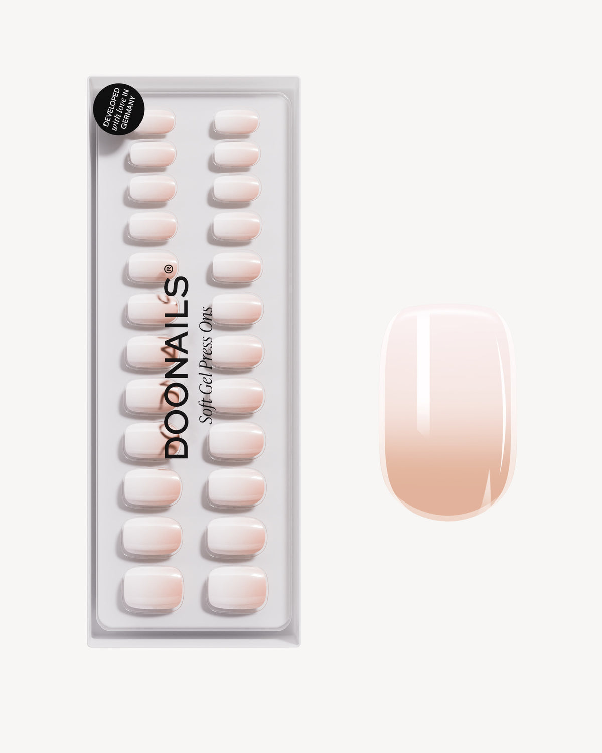 Babyboomer Courte Carré Press On en Gel SoupleDoonails