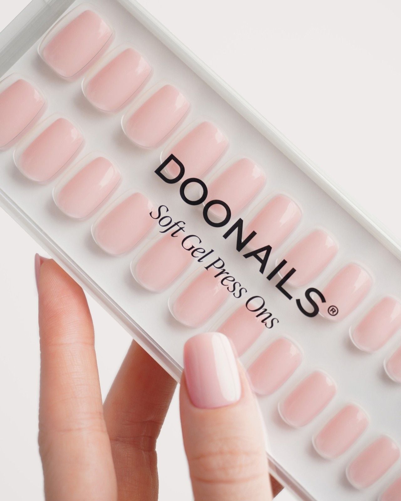 Press Ons en gel souple Ballerina Courte Carré - Doonails France