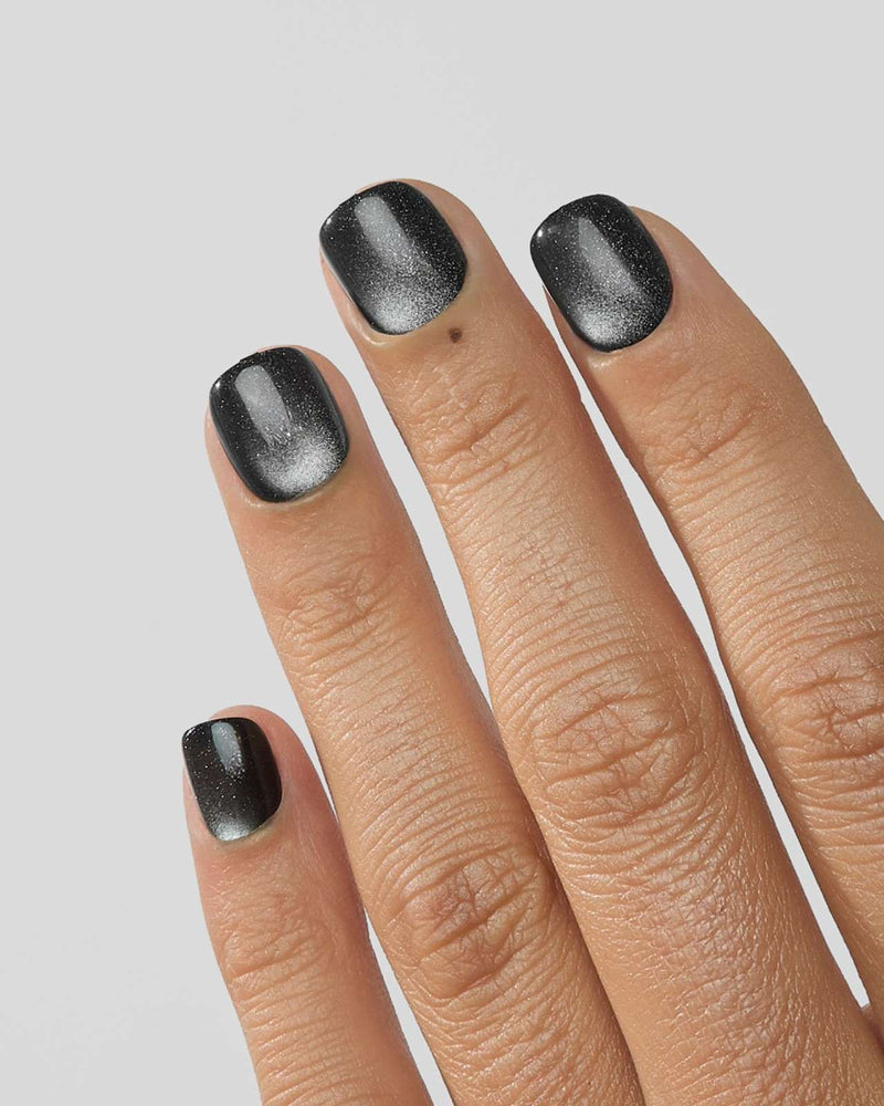 Édition Limitée Black Cat Eye Ultra Short Carré Press On en Gel Souple