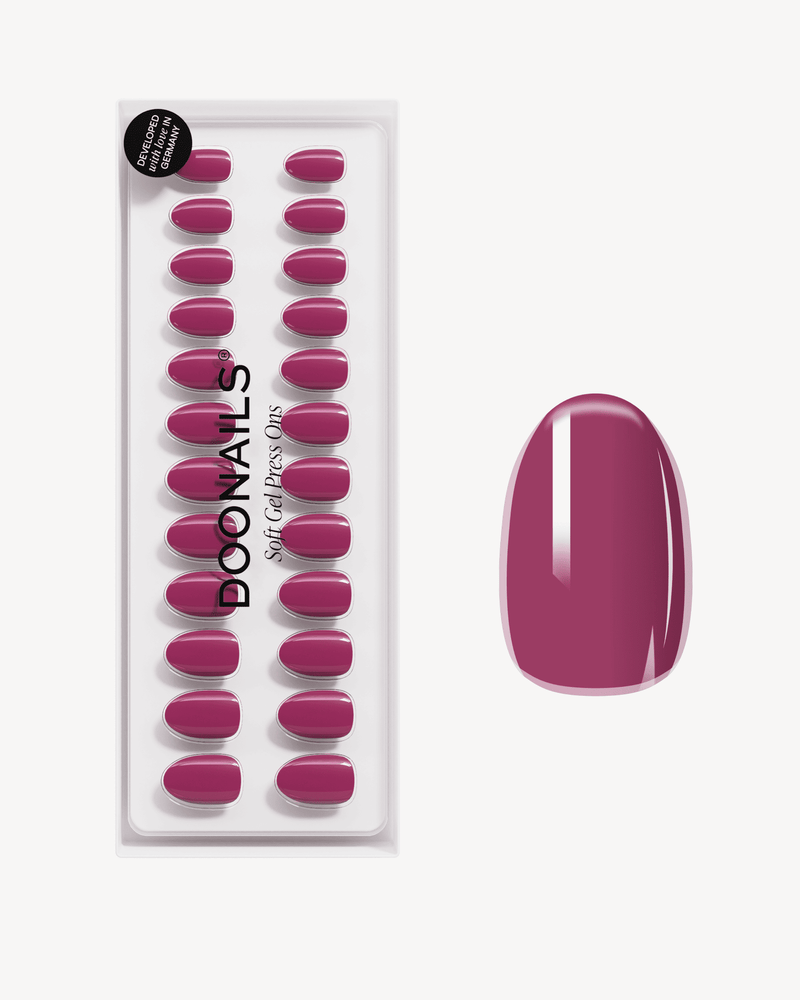 Bubblegum Courte Arrondie Press On en Gel Souple