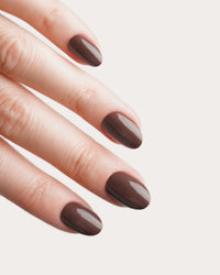 Cafe Noir Courte Arrondie Press On en Gel SoupleDoonails