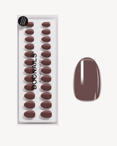 Press Ons en gel souple Cafe Noir Courte ArrondieDoonails