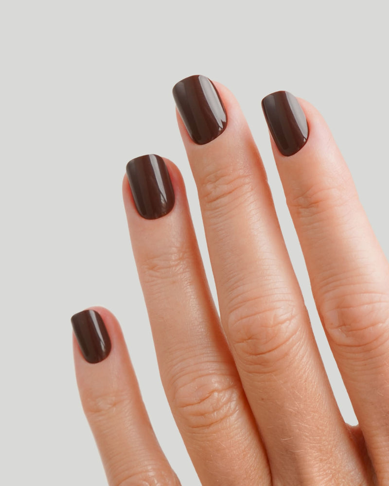 Cafe Noir Extra Courte Carré Press On en Gel Souple