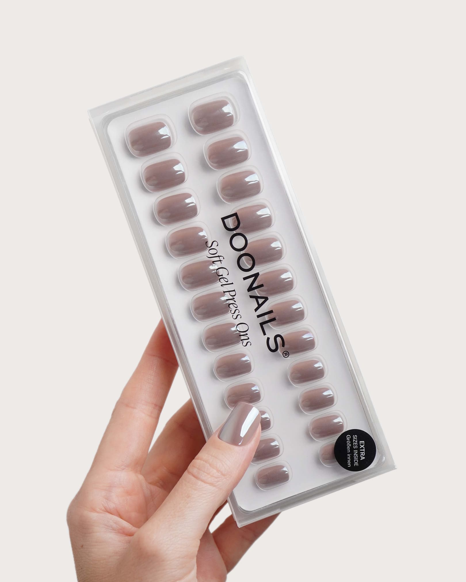 Cashmere Glow Extra Courte Carré Press On en Gel Souple